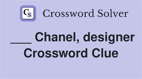 designer chanel crossword